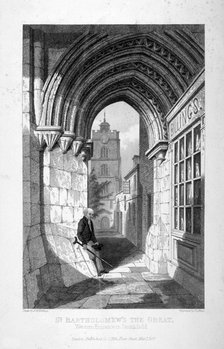 Western entrance to the Church of St Bartholomew-the-Great, Smithfield, City of London, 1837. Artist: John Le Keux
