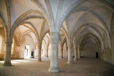 Monks' hall with Gothic vault, Monastery of Alcobaca, Alcobaca, Portugal, 2009.  Artist: Samuel Magal