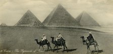 'Cairo: The Pyramids of Gizeh', c1918-c1939. Creator: Unknown.