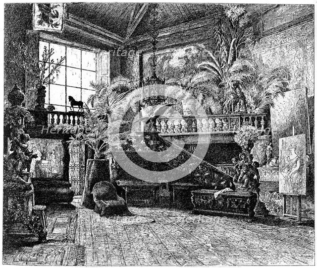 The larger studio of Hans Makart, Vienna, Austria, c1880-1882. Artist: Unknown