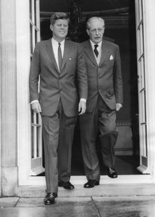 President John F. Kennedy with Harold Macmillan, Birch Grove, West Sussex, 1963. Artist: Unknown