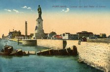 'Port-Said - General view and Statue of Lesseps', c1918-c1939. Creator: Unknown.