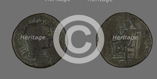 Sestertius (Coin) Portraying Emperor Severus Alexander, 223. Creator: Unknown.