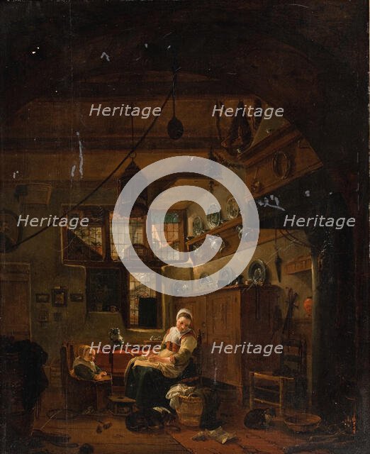 Interior of a Dutch Farm Cottage, 1631-1677. Creator: Thomas Wijck.