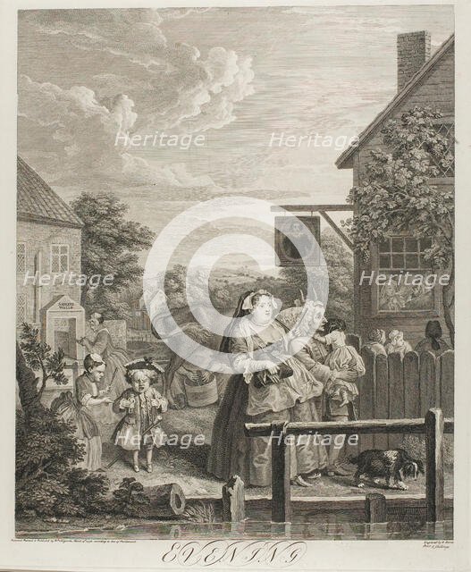 Evening, plate three from The Four Times of the Day, May 1738. Creator: Bernard Baron.