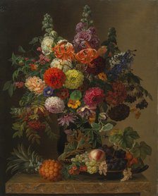 Still life with Flowers and fruits, 1836. Creator: Jensen, Johan Laurentz (1800-1856).