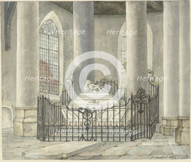 Grave monument of Catharina Alida van der Dussen, in a church in Culemborg, 1843. Creator: Gerrit Lamberts.