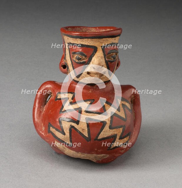 Vessel in the Form of a Figure with Geometric Face and Body Paint, 500 B.C./A.D. 200. Creator: Unknown.