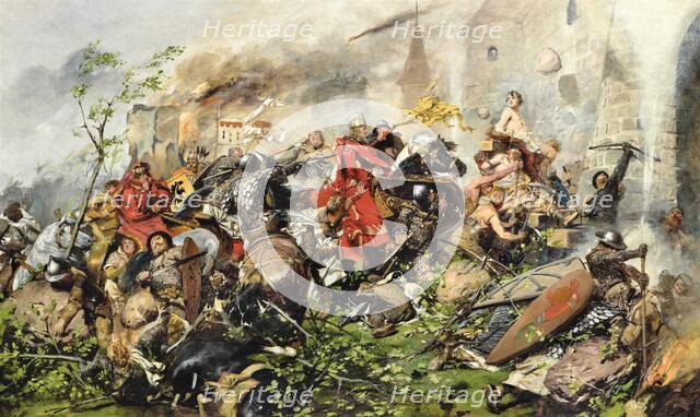 The Siege of Milan by Frederick I Barbarossa in 1162, 1891. Creator: Moniuszko, Jan Czeslaw (1853-1908).