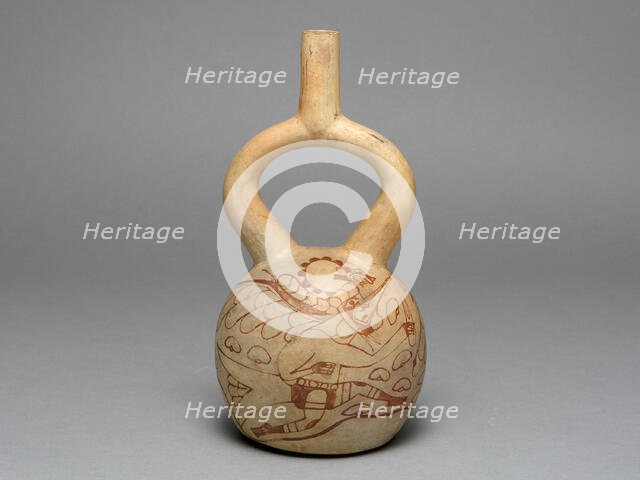 Stirrup Spout Vessel Depicting Costumed Runners, 100 B.C./A.D. 500. Creator: Unknown.