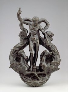 Doorknocker: Neptune and His Sea Horses, (c1580s), 19th century. Creator: Unknown.