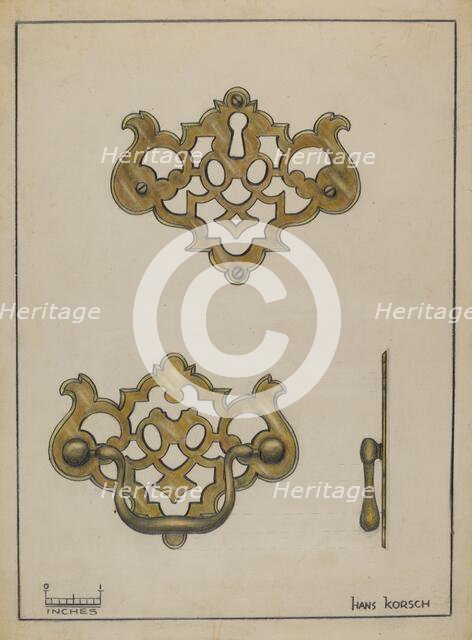 Drawer Pull, c. 1936. Creator: Hans Korsch.