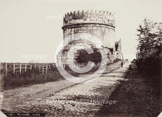 Tomb of Cecilia Metella, Via Appia Antica, Rome, c1860. Creators: Gioacchino Altobelli, Pompeo Molins, Altobelli & Molins.