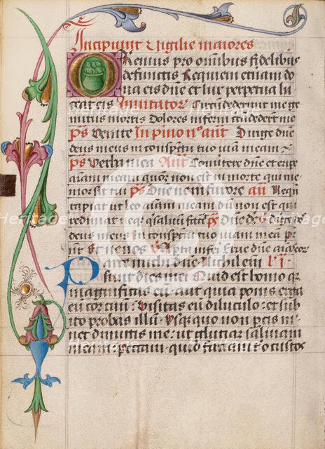 Inhabited Initial O; Diurnal, about 1485. Creator: Unknown.
