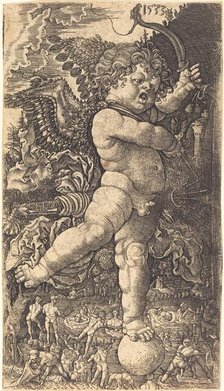 Cupid Balancing on a Globe, 1533. Creator: Master H.L..