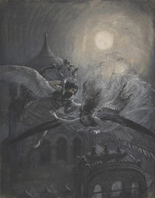 Angel Scourging a Harpy (recto); Athletic Scene (verso), ca. 1890. Creator: Anon.