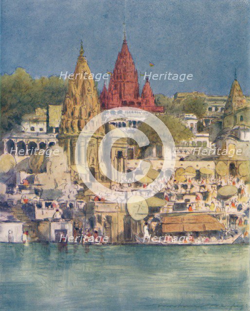 'A River Festival at Benares', 1905. Artist: Mortimer Luddington Menpes.