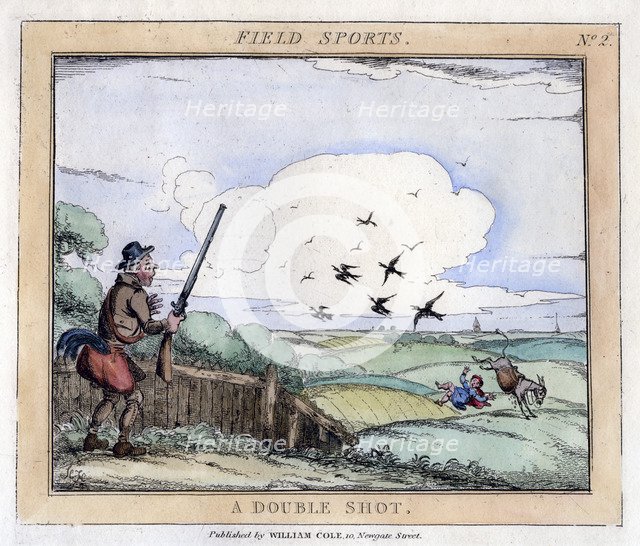 'Field Sports: A Double Shot', late 18th-early 19th century. Artist: Unknown