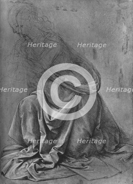 'Study of the Drapery of a Woman Kneeling to the Left', c1477 (1945). Artist: Leonardo da Vinci.