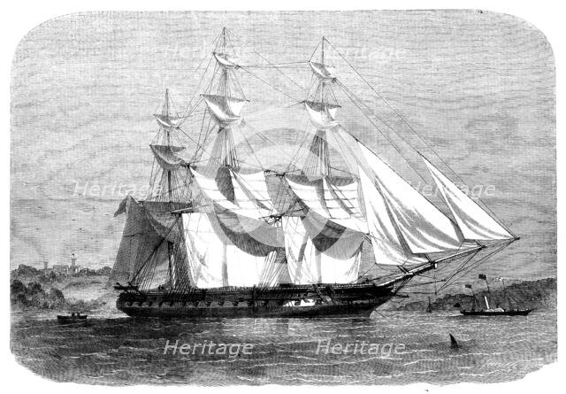 H.M.S. "Euryalus", the Vessel in which Prince Alfred takes his First Voyage to Sea, 1858. Creator: Smyth.