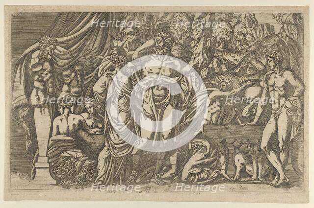 Hercules dressed as a woman, 1540-45. Creator: Antonio Fantuzzi.