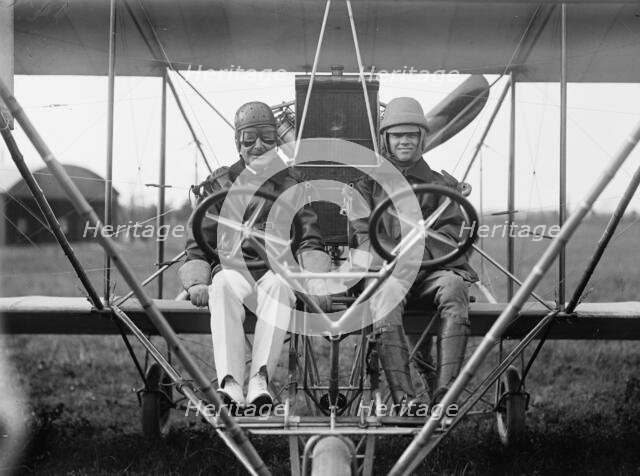 Aviation, Navy - Commodore J.C. Gillmore In Curtiss Headless Plane, Dual Control..., 1912. Creator: Harris & Ewing.