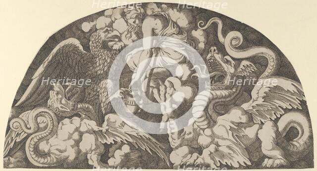 Jupiter's Eagle Bringing Water of the Styx to Psyche, 1540-56. Creator: Leon Davent.