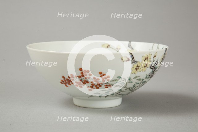 Famille rose bowl with floral decoration, 20th century. Artist: Unknown.