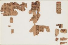 Papyrus Fragments of the Canon Tables, Coptic, 4th-7th century. Creator: Unknown.