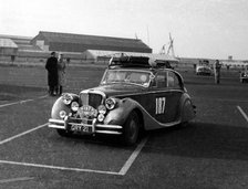 Jaguar MkV, Norman - Fanquilarson Monte Carlo Rally 1954, Leaving Boulogne. Creator: Unknown.