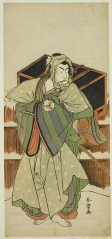 The Actor Matsumoto Koshiro IV as Ise no Saburo Disguised as Mizoro no Sabu in the..., c. 1780. Creator: Katsukawa Shunjo.
