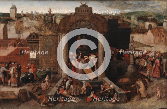 Christ Driving the Traders from the Temple, after 1569. Artist: Bruegel (Brueghel), Pieter, the Elder (ca 1525-1569)