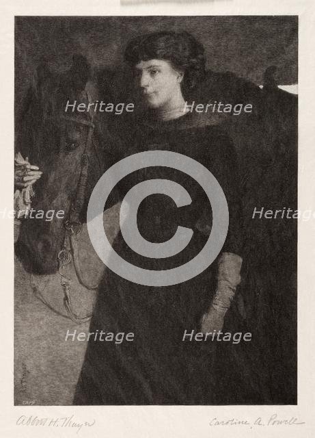 The Lady and Horse, 1887. Creator: Caroline Amelia Powell (American, 1852-1935).