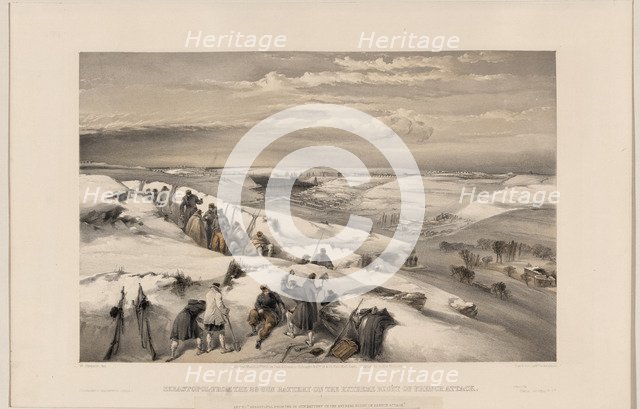 Sevastopol from the 26 gun battery, 1855. Artist: Simpson, William (1832-1898)