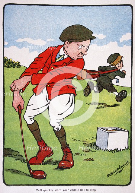 Golfing postcard, c1920s. . Artist: George Shepheard
