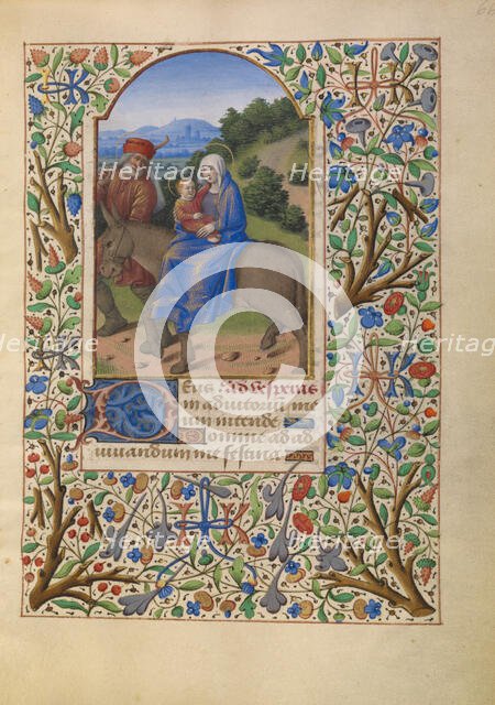 The Flight into Egypt; Katherine Hours, about 1480-1485. Creator: Jean Bourdichon.