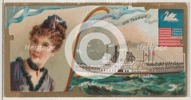 Steamship Taurus, Iron Steamboat Company, from the Ocean and River Steamers series (N83) f..., 1887. Creator: Unknown.