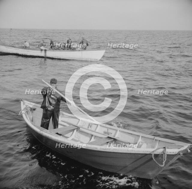 On board the fishing boat Alden, out of Gloucester, Massachusetts, 1943. Creator: Gordon Parks.
