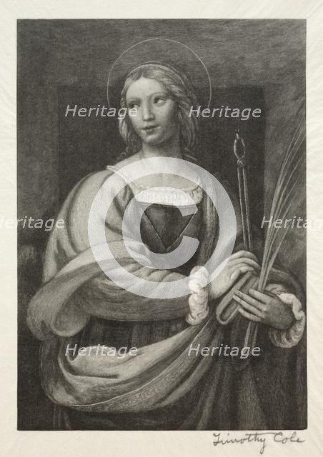 Old Italian Masters: St. Apollonia, 1888-1892. Creator: Timothy Cole (American, 1852-1931).