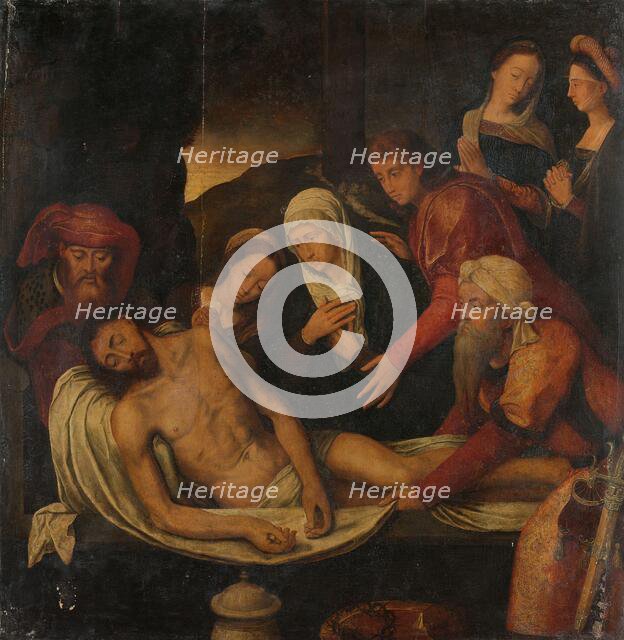Entombment of Christ with Joseph of Arimathea and Nicodemus, Mary Magdalene, the Virgin and Saint Jo Creator: Anon.