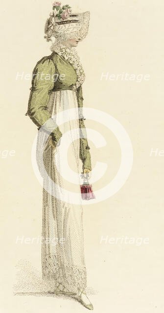 Fashion Plate (Walking Dress), 1814. Creator: Rudolph Ackermann.