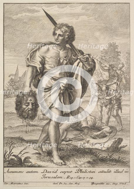 David with the Head of Goliath, 1705-62. Creator: Johann Georg Bergmuller.