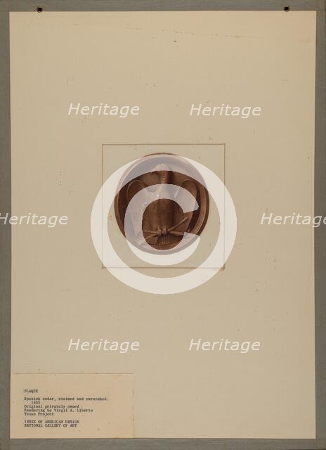 Plaque, c. 1940. Creator: Virgil A. Liberto.