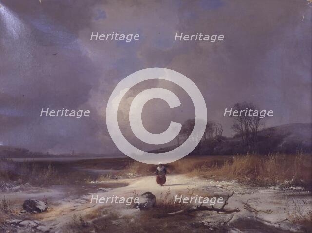 Winter landscape, 1848. Creator: Frederik Rohde.