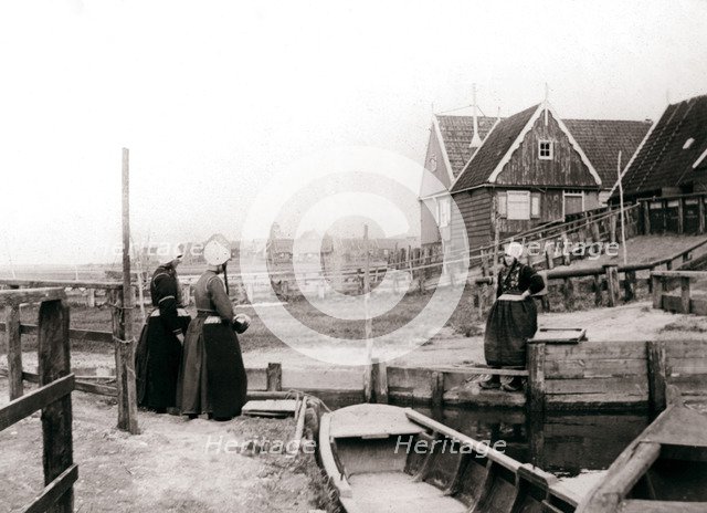 Women in traditional dress, Marken Island, Netherlands, 1898. Artist: James Batkin