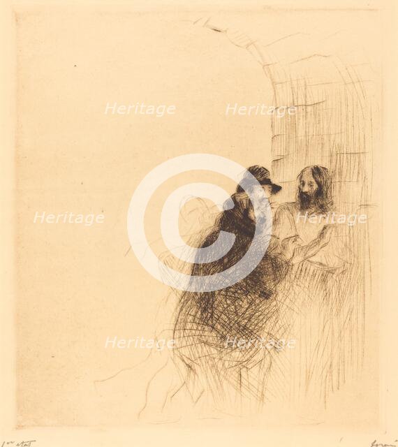 The Meeting under the Arch (second plate), 1910. Creator: Jean Louis Forain.