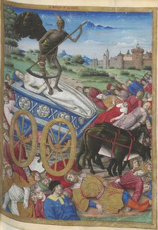 The triumph of Death: the death of Laura. Miniature from Pétrarque, Les Triomphes, 1500-1505. Creator: Serpin, Jean (active 1500-1520).