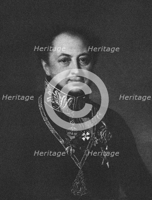 Portrait of Dmitry Pavlovich Tatischev (1767-1845), 1838. Artist: Anonymous  