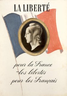 'Freedom for France - freedom for the French', World War II poster, 1940. Creator: Unknown.