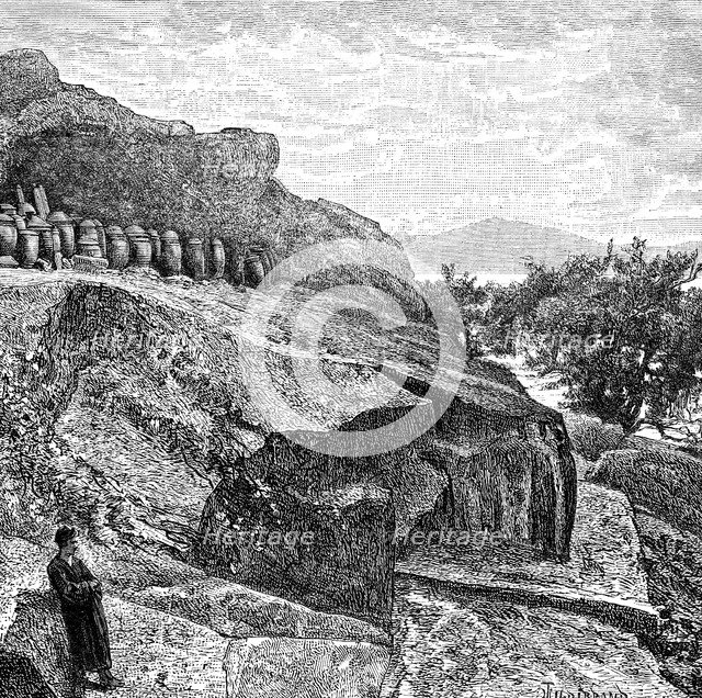 'Terrace with funeral urns near Amoy', c1890. Artist: Unknown